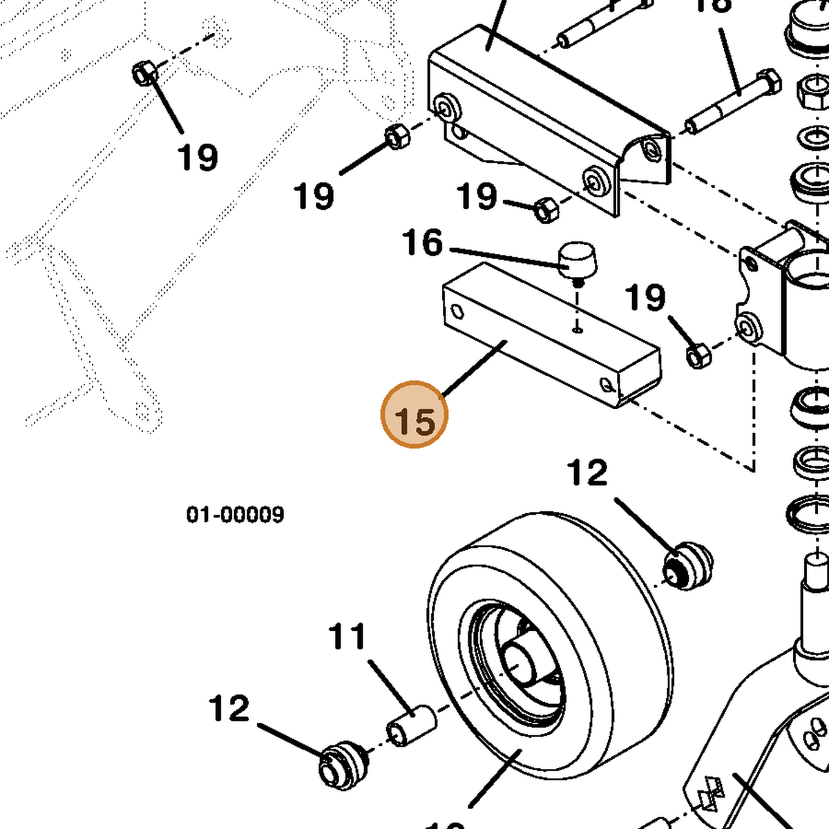 Grasshopper part 822312 — IPL diagram snippet (6x zoom, amber highlight)