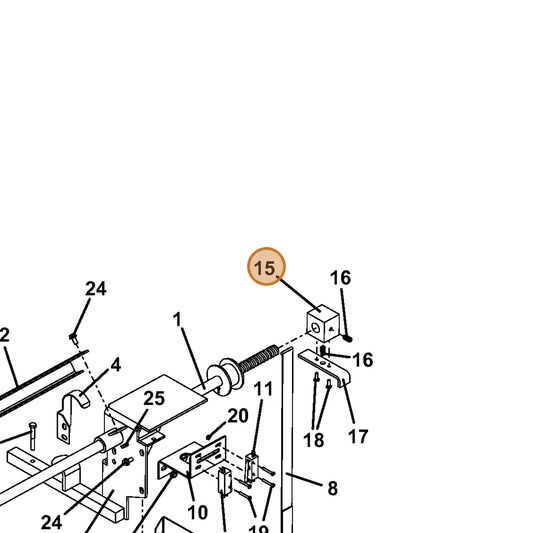 Grasshopper part 822317 — IPL diagram snippet (6x zoom, amber highlight)