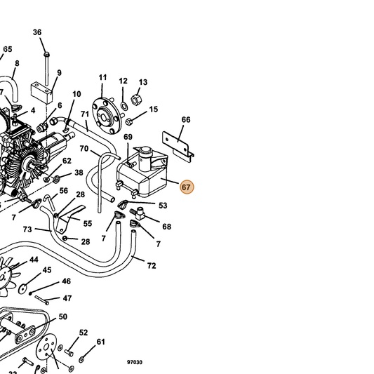 Grasshopper part 822331 — IPL diagram snippet (6x zoom, amber highlight)
