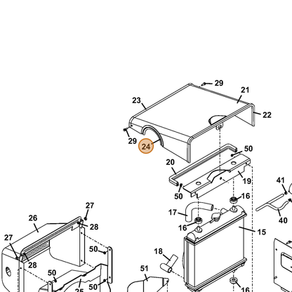 Grasshopper part 822513 — IPL diagram snippet (6x zoom, amber highlight)