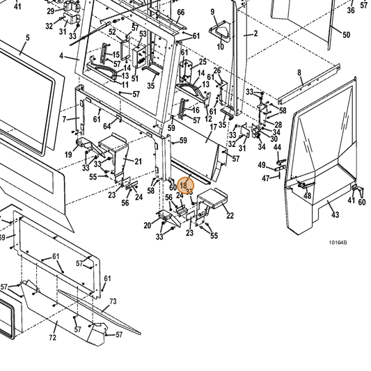 Grasshopper part 822537 — IPL diagram snippet (6x zoom, amber highlight)