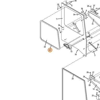 Grasshopper part 822544 — IPL diagram snippet (6x zoom, amber highlight)