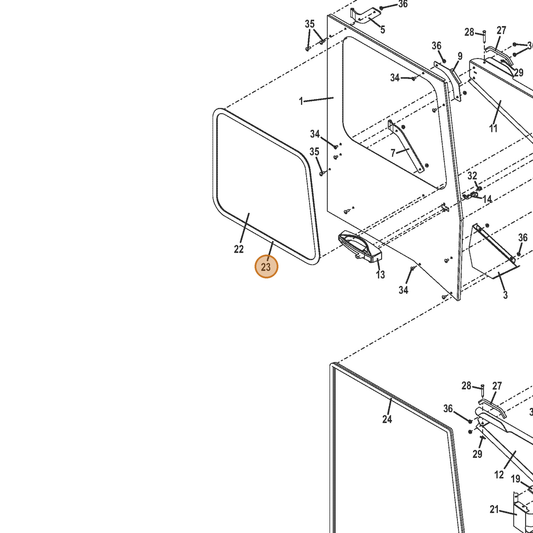 Grasshopper part 822544 — IPL diagram snippet (6x zoom, amber highlight)