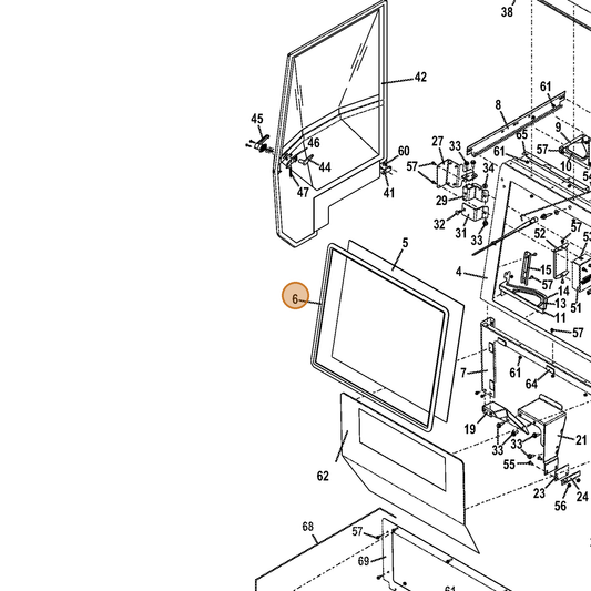 Grasshopper part 822550 — IPL diagram snippet (6x zoom, amber highlight)