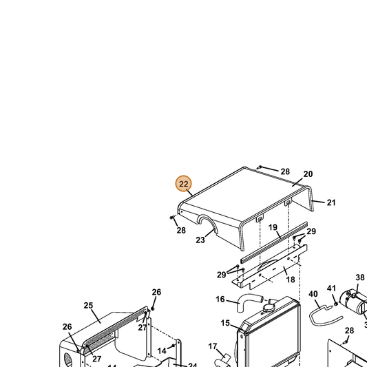Grasshopper part 822634 — IPL diagram snippet (6x zoom, amber highlight)