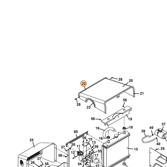 Grasshopper part 822637 — IPL diagram snippet (6x zoom, amber highlight)