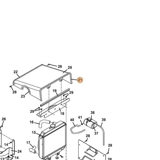 Grasshopper part 822639 — IPL diagram snippet (6x zoom, amber highlight)