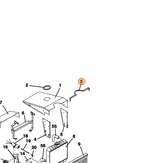 Grasshopper part 822650 — IPL diagram snippet (6x zoom, amber highlight)