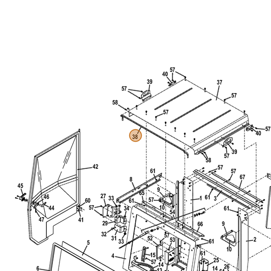 Grasshopper part 822677 — IPL diagram snippet (6x zoom, amber highlight)