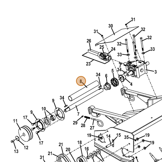 Grasshopper part 822681 — IPL diagram snippet (6x zoom, amber highlight)