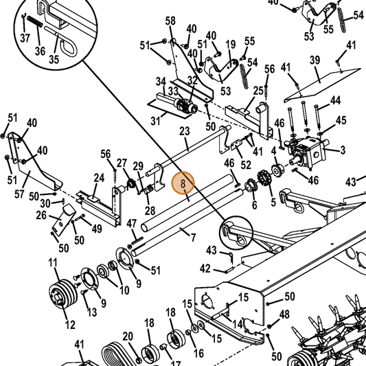 Grasshopper part 822683 — IPL diagram snippet (6x zoom, amber highlight)