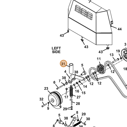Grasshopper part 822686 — IPL diagram snippet (6x zoom, amber highlight)
