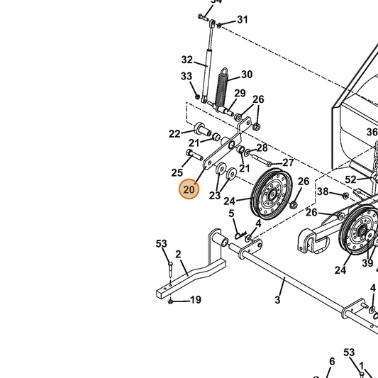 Grasshopper part 824418 — IPL diagram snippet (6x zoom, amber highlight)