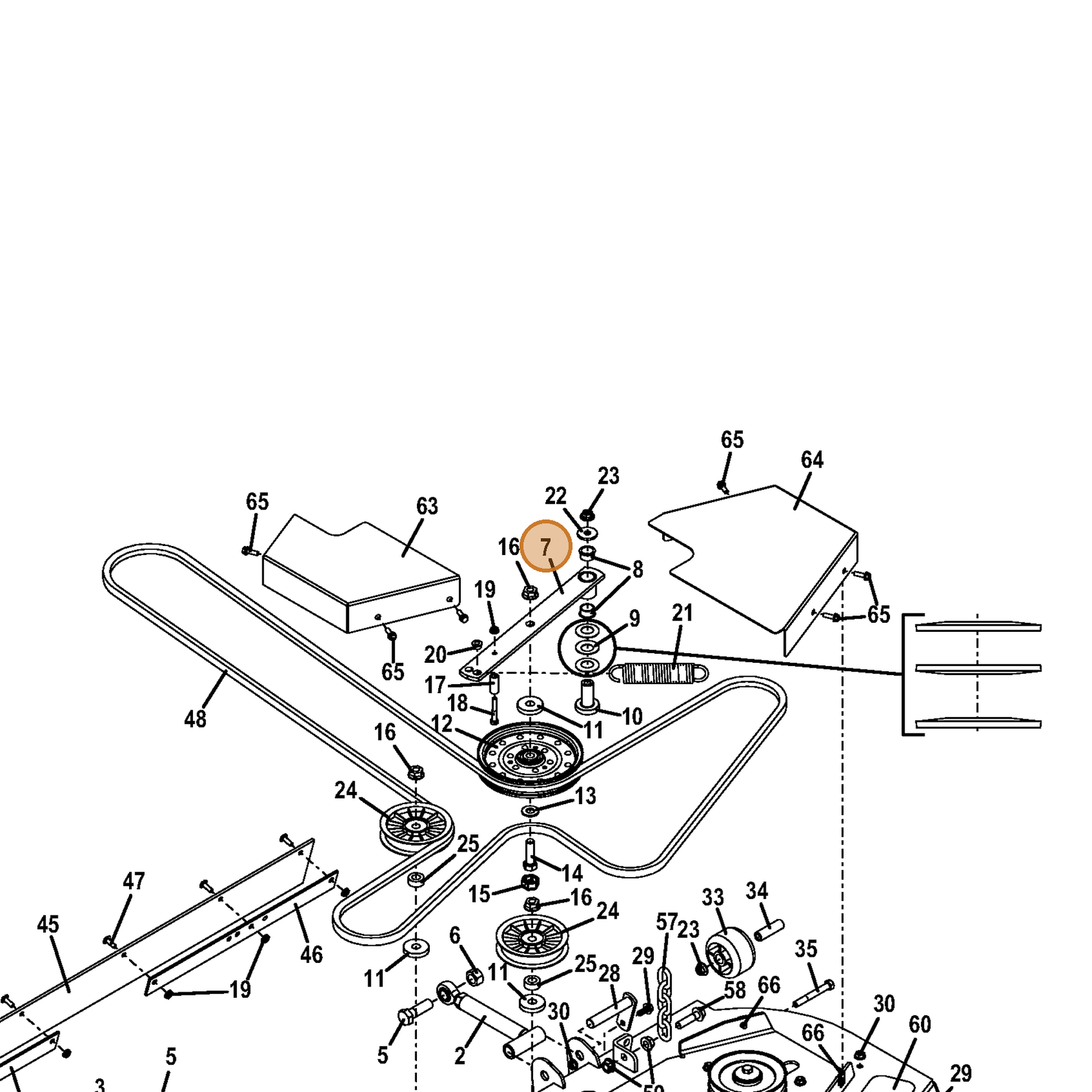 Grasshopper part 824468 — IPL diagram snippet (6x zoom, amber highlight)