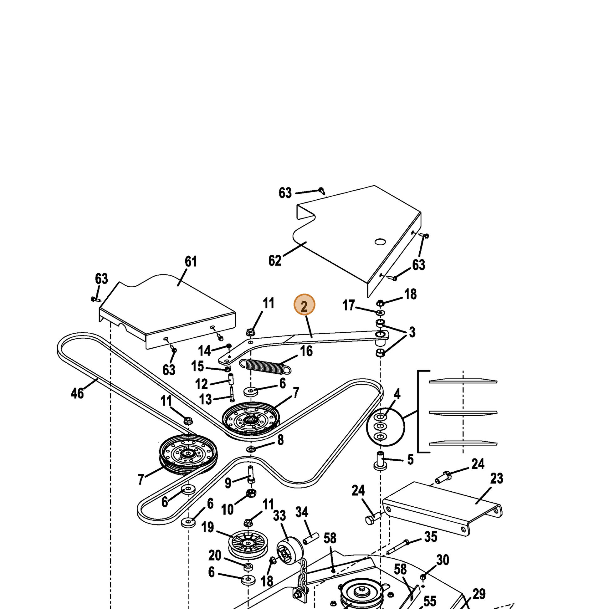 Grasshopper part 824473 — IPL diagram snippet (6x zoom, amber highlight)