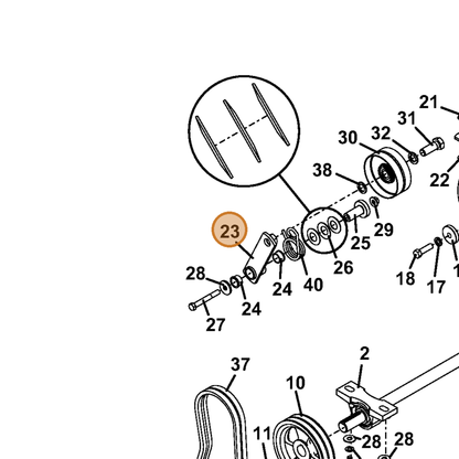 Grasshopper part 824474 — IPL diagram snippet (6x zoom, amber highlight)