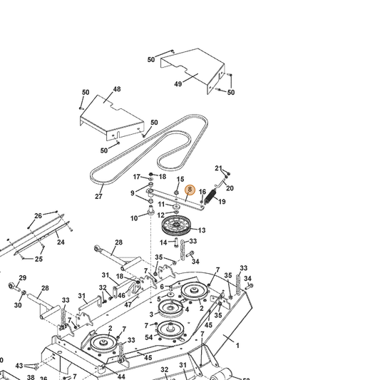 Grasshopper part 824492 — IPL diagram snippet (6x zoom, amber highlight)