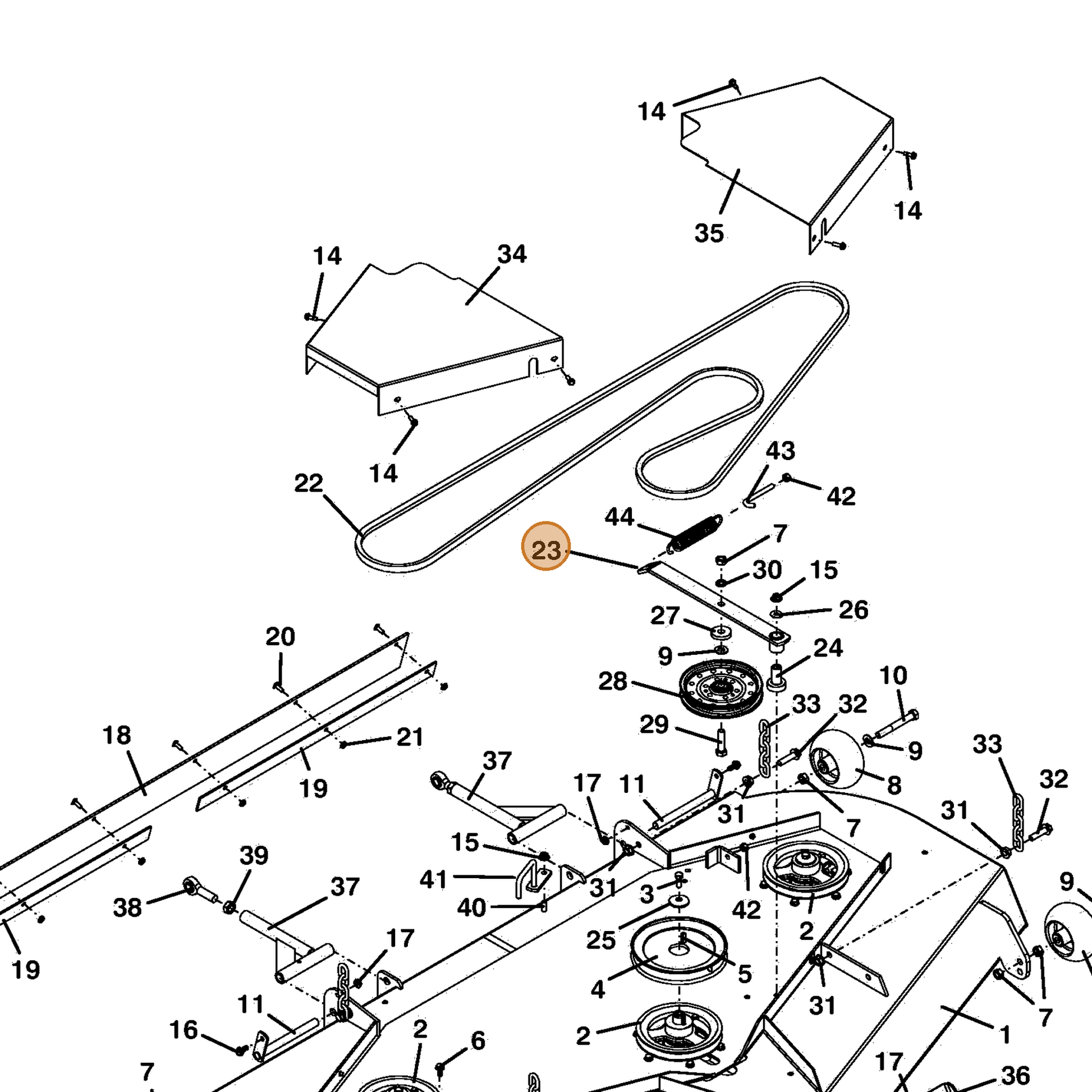 Grasshopper part 824494 — IPL diagram snippet (6x zoom, amber highlight)