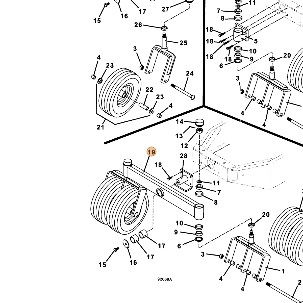 Grasshopper part 824508 — IPL diagram snippet (6x zoom, amber highlight)