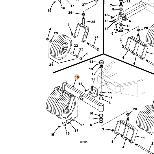 Grasshopper part 824508 — IPL diagram snippet (6x zoom, amber highlight)