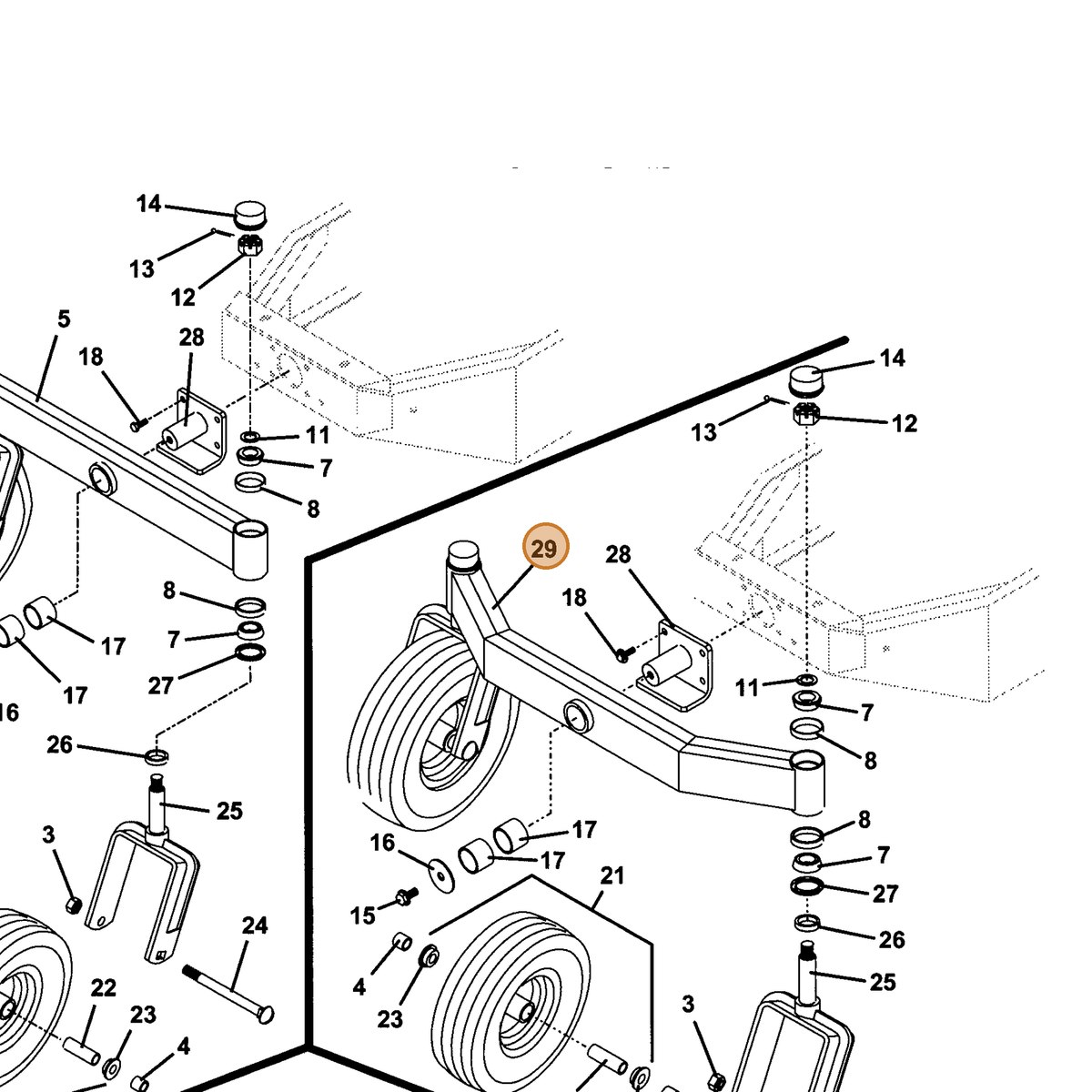 Grasshopper part 824516 — IPL diagram snippet (6x zoom, amber highlight)
