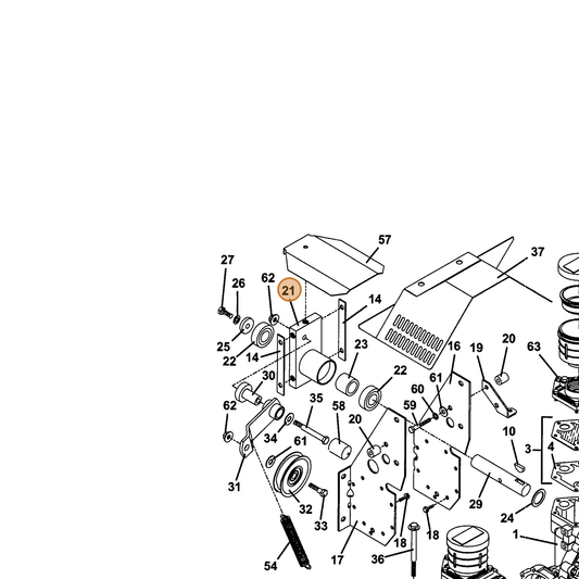 Grasshopper part 824538 — IPL diagram snippet (6x zoom, amber highlight)