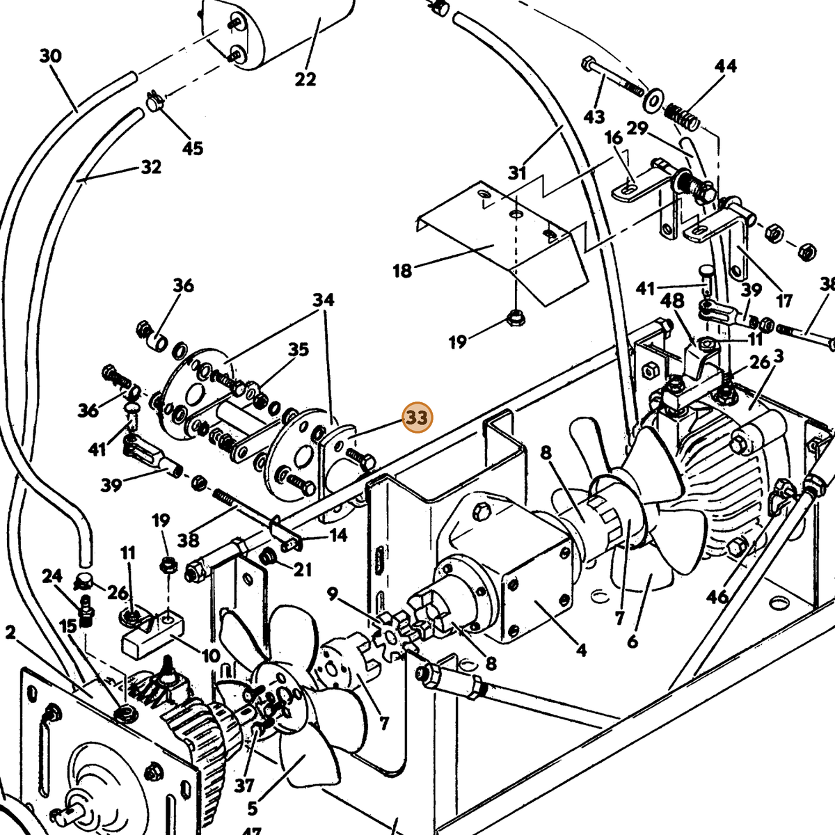 Grasshopper part 824545 — IPL diagram snippet (6x zoom, amber highlight)