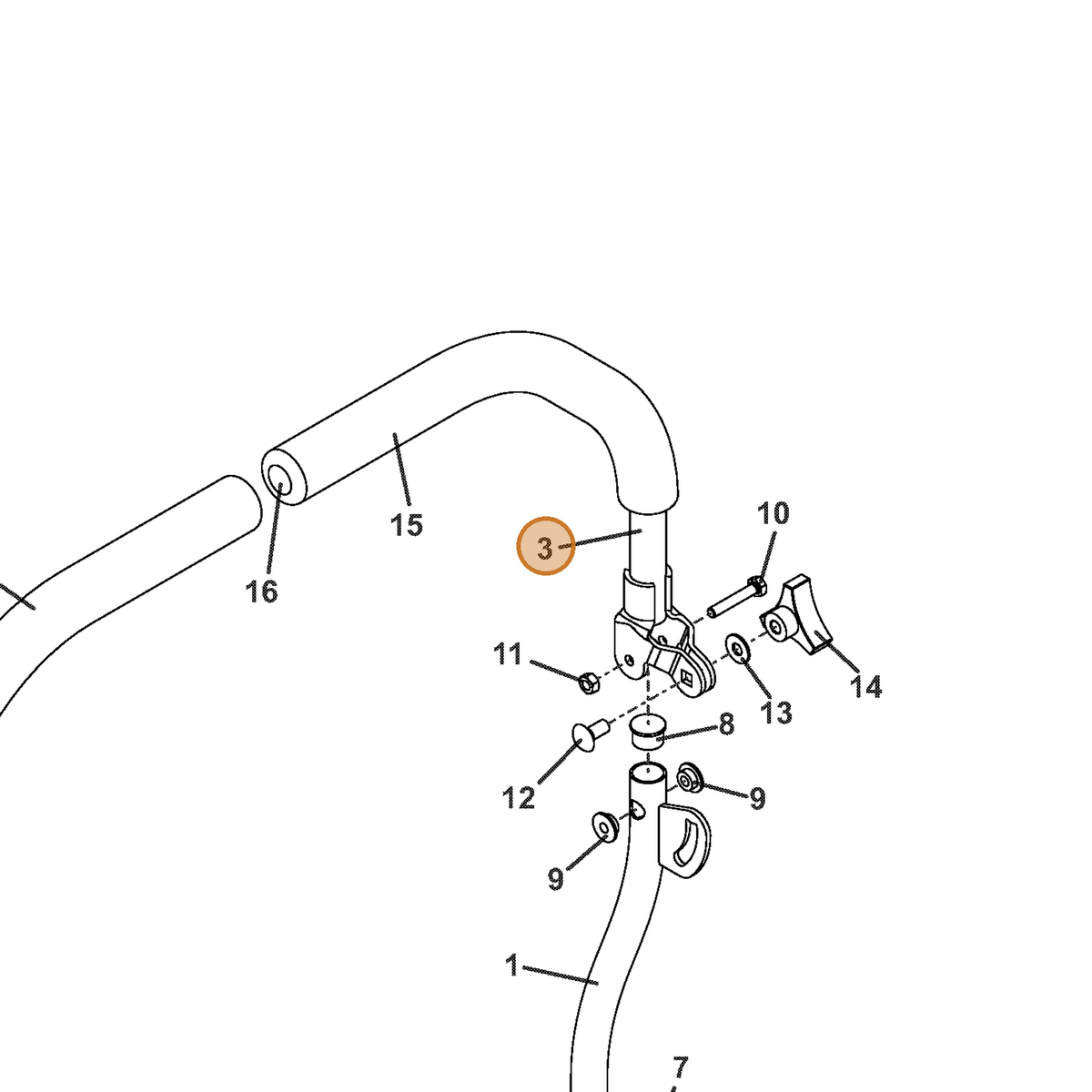 Grasshopper part 824577 — IPL diagram snippet (6x zoom, amber highlight)