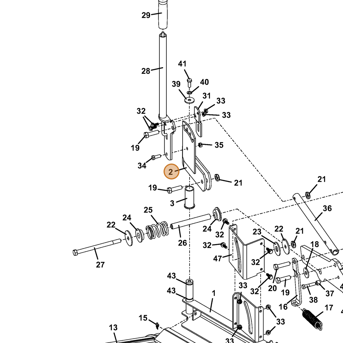 Grasshopper part 824604 — IPL diagram snippet (6x zoom, amber highlight)