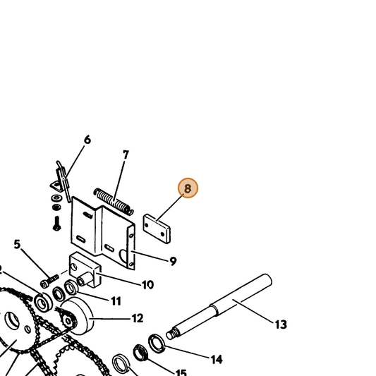 Grasshopper part 824615 — IPL diagram snippet (6x zoom, amber highlight)
