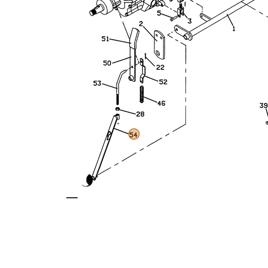 Grasshopper part 824646 — IPL diagram snippet (6x zoom, amber highlight)
