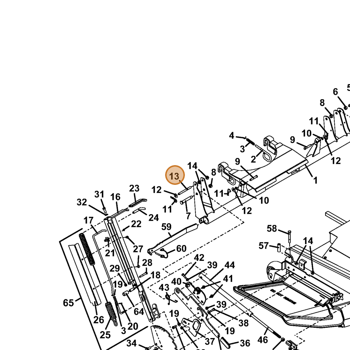 Grasshopper part 830037 — IPL diagram snippet (6x zoom, amber highlight)