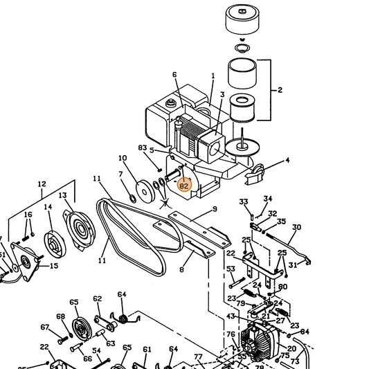Grasshopper part 830039 — IPL diagram snippet (6x zoom, amber highlight)