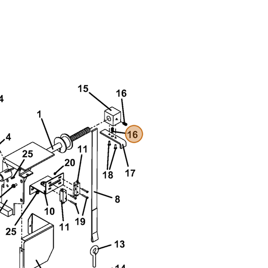 Grasshopper part 830340 — IPL diagram snippet (6x zoom, amber highlight)