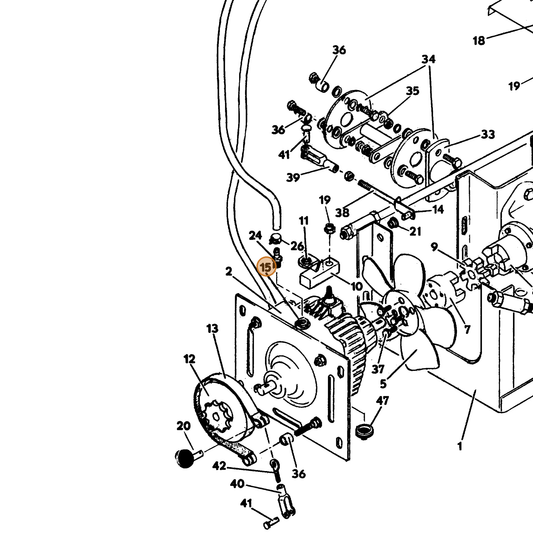 Grasshopper part 830345 — IPL diagram snippet (6x zoom, amber highlight)