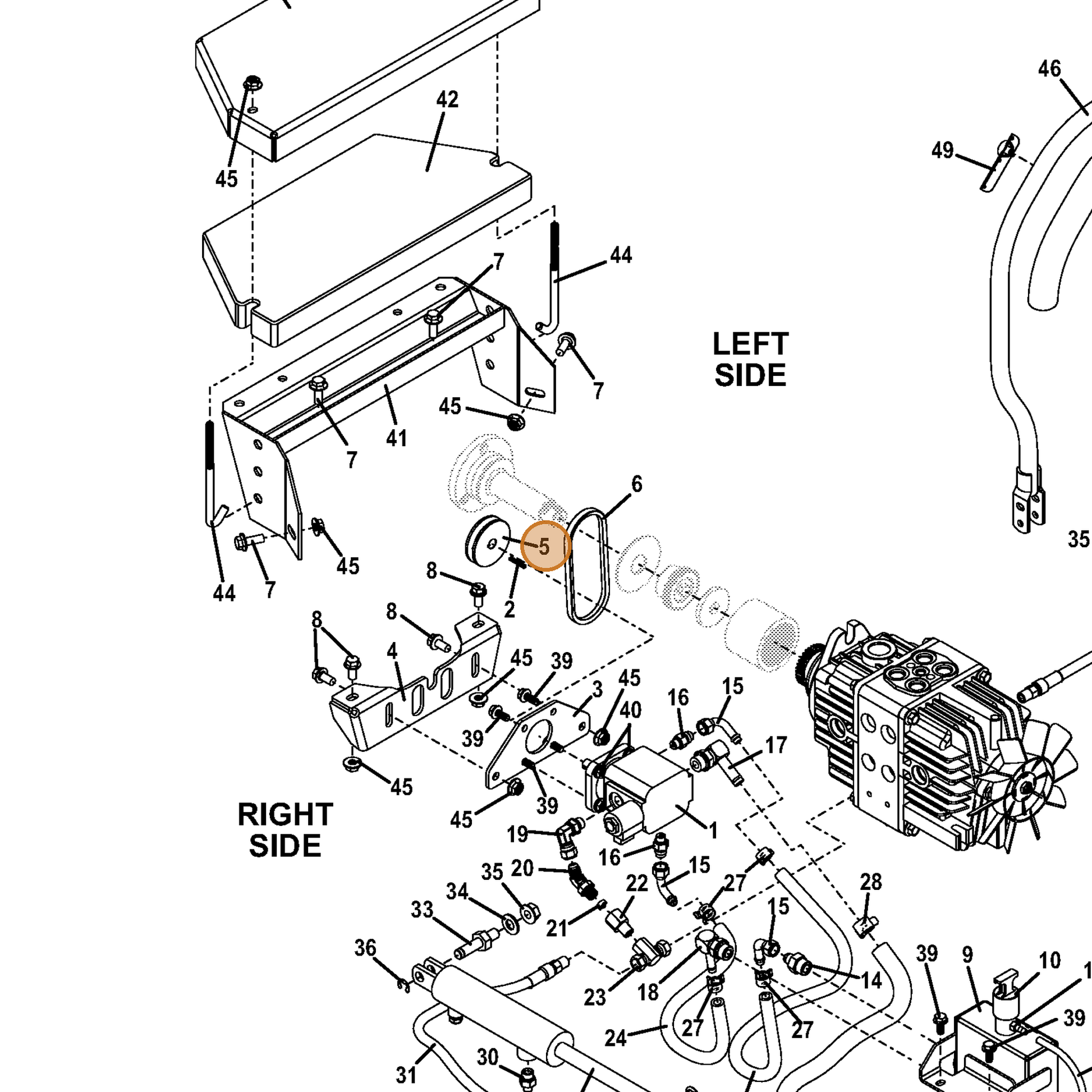 Grasshopper part 831433 — IPL diagram snippet (6x zoom, amber highlight)