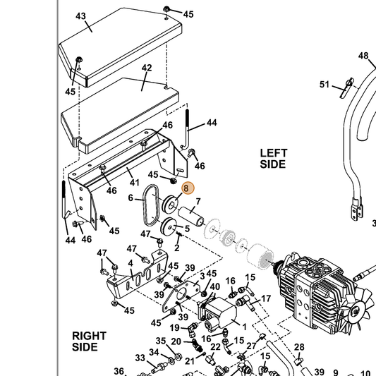 Grasshopper part 831434 — IPL diagram snippet (6x zoom, amber highlight)
