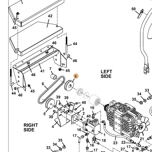 Grasshopper part 831443 — IPL diagram snippet (6x zoom, amber highlight)