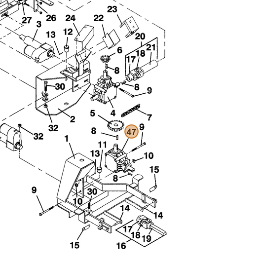 Grasshopper part 831860 — IPL diagram snippet (6x zoom, amber highlight)