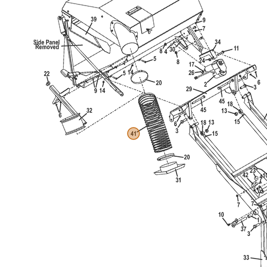 Grasshopper part 833505 — IPL diagram snippet (6x zoom, amber highlight)