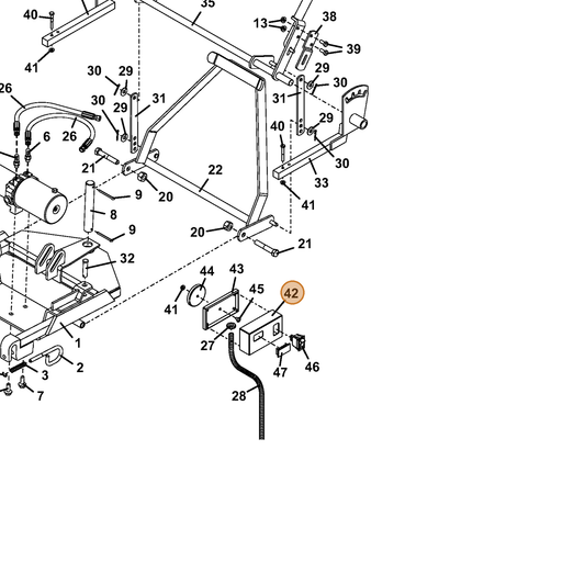Grasshopper part 833516 — IPL diagram snippet (6x zoom, amber highlight)