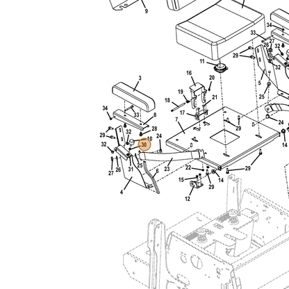 Grasshopper part 833542 — IPL diagram snippet (6x zoom, amber highlight)