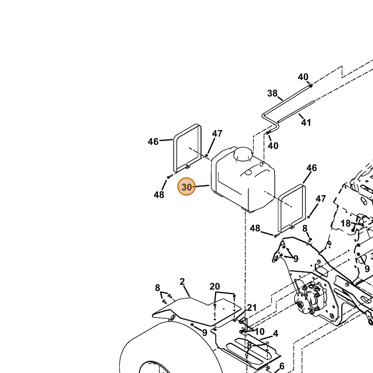 Grasshopper part 833577 — IPL diagram snippet (6x zoom, amber highlight)