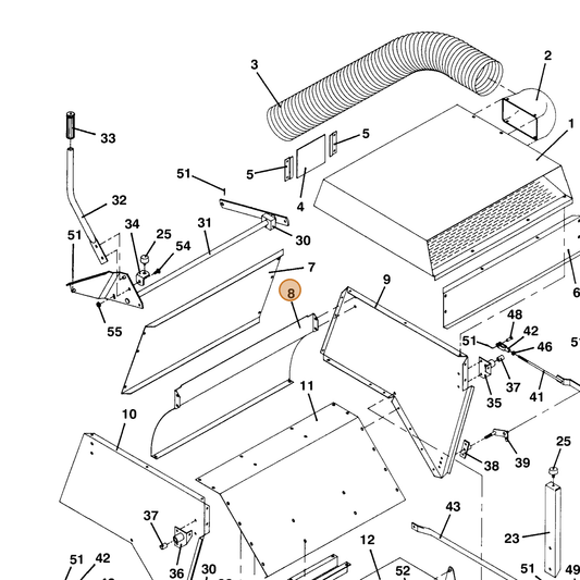 Grasshopper part 854168 — IPL diagram snippet (6x zoom, amber highlight)