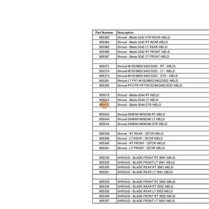 Grasshopper part 855012 — IPL diagram snippet (6x zoom, amber highlight)