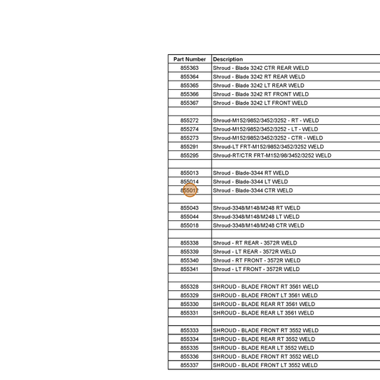 Grasshopper part 855012 — IPL diagram snippet (6x zoom, amber highlight)