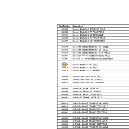 Grasshopper part 855013 — IPL diagram snippet (6x zoom, amber highlight)