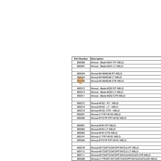 Grasshopper part 855018 — IPL diagram snippet (6x zoom, amber highlight)