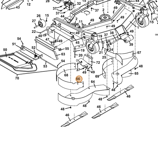 Grasshopper part 855038 — IPL diagram snippet (6x zoom, amber highlight)
