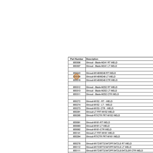 Grasshopper part 855044 — IPL diagram snippet (6x zoom, amber highlight)